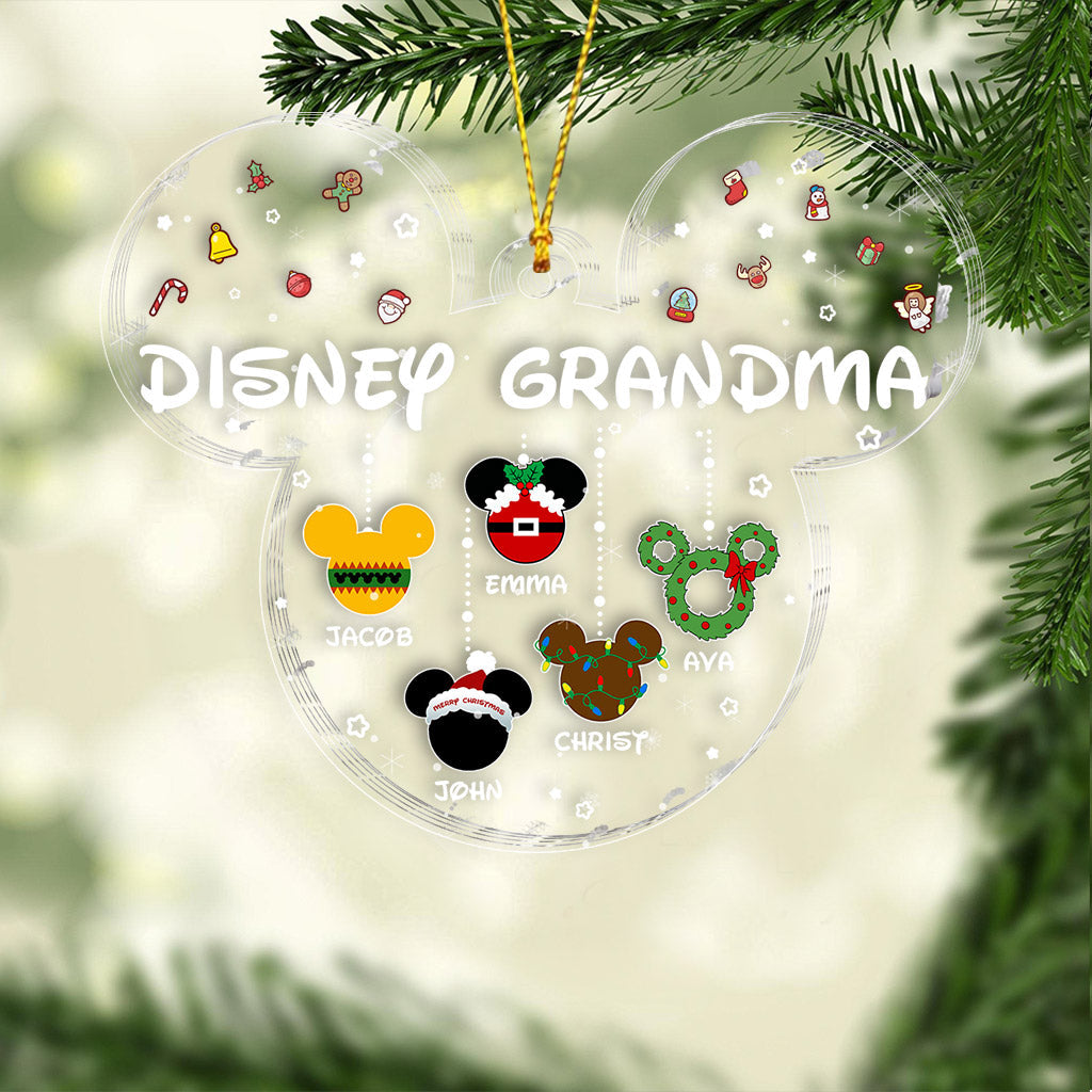 Personalized Christmas Ornament for Grandma with Custom Names One-sided Ornament GradoCreations