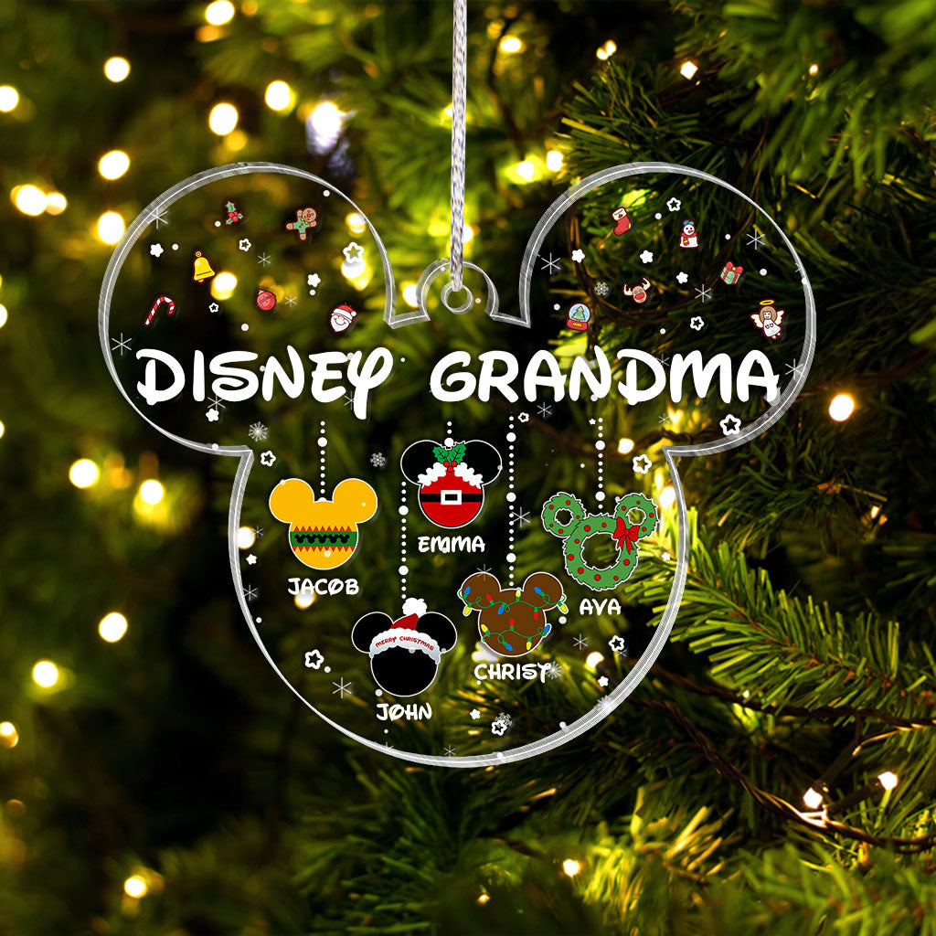 Personalized Christmas Ornament for Grandma with Custom Names One-sided Ornament GradoCreations