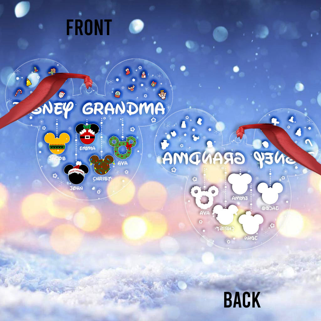 Personalized Christmas Ornament for Grandma with Custom Names One-sided Ornament GradoCreations