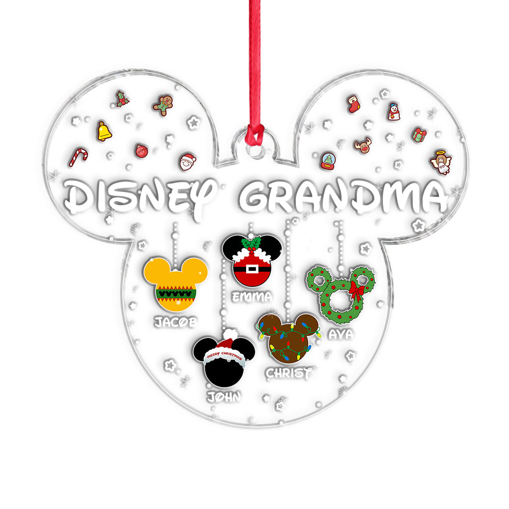 Personalized Christmas Ornament for Grandma with Custom Names One-sided Ornament GradoCreations