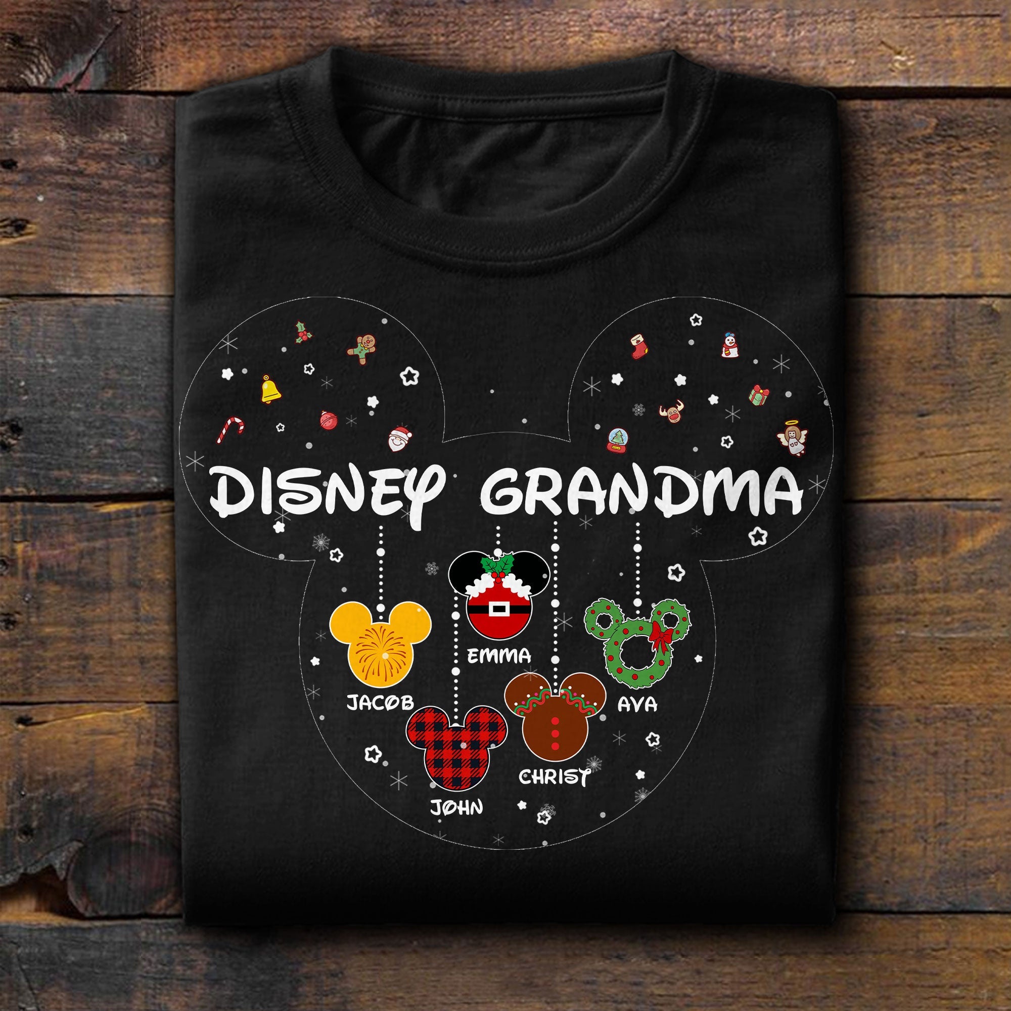 Personalized Christmas T-shirt and Hoodie for Grandma T-shirt & Hoodie GradoCreations