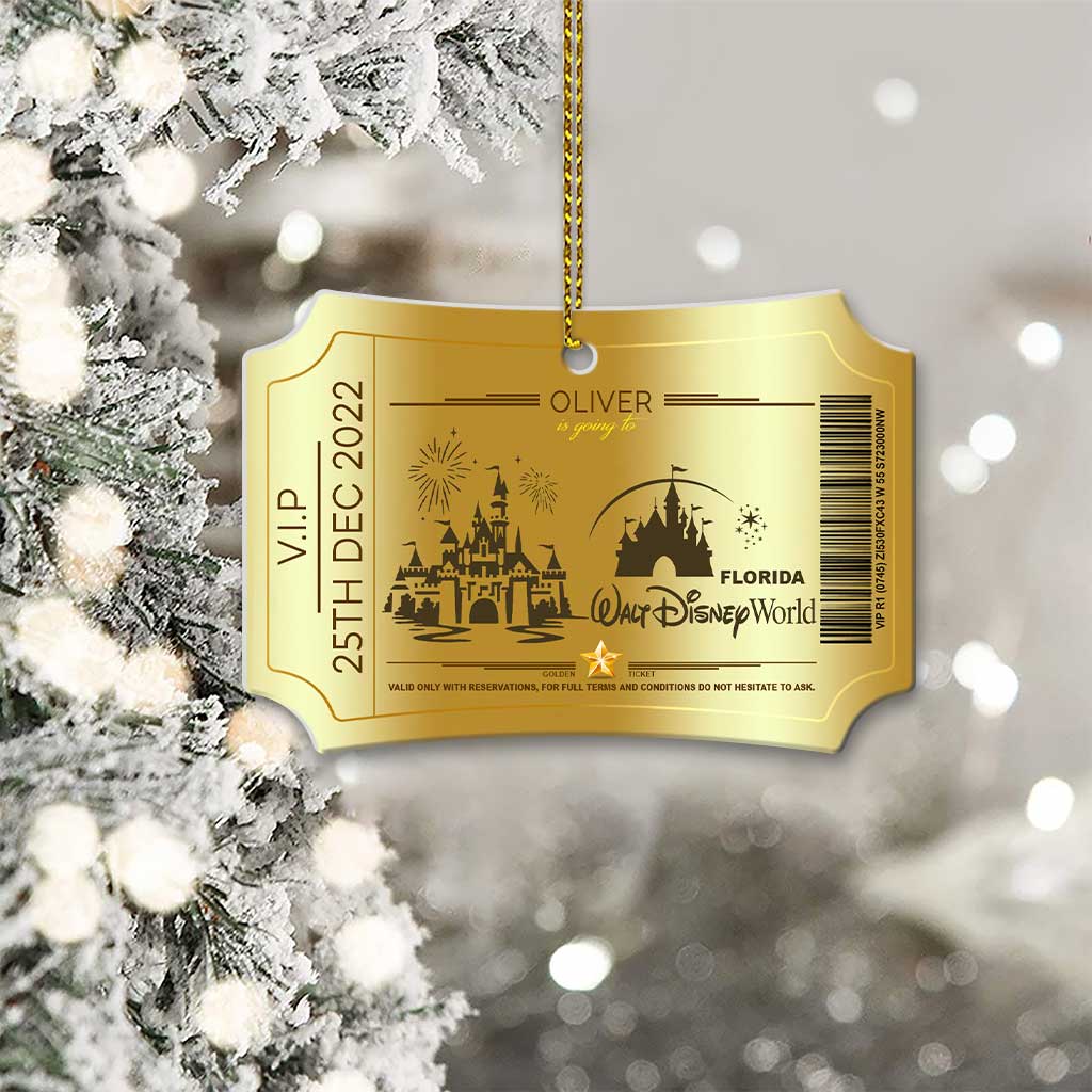 Personalized Magic Kingdom Christmas Aluminum Ornament Gift Aluminium Ornament GradoCreations