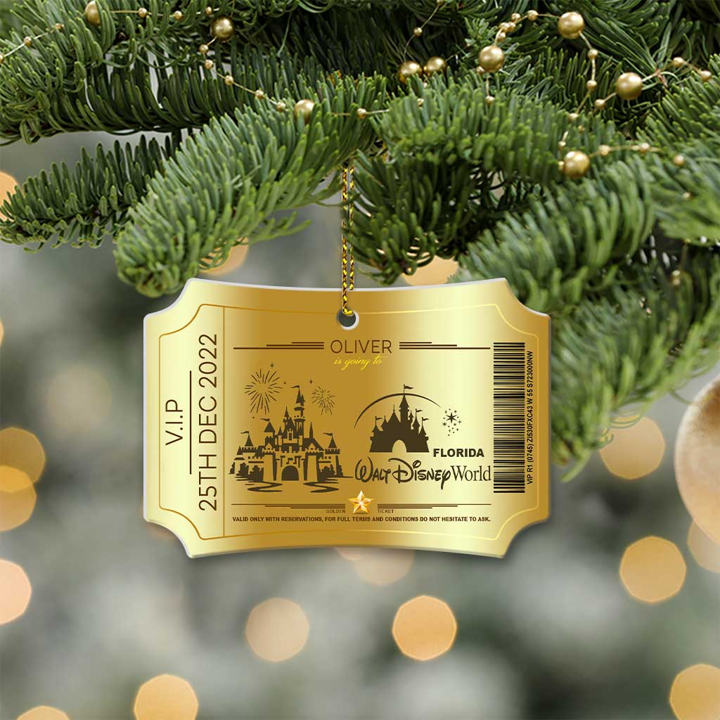 Personalized Magic Kingdom Christmas Aluminum Ornament Gift Aluminium Ornament GradoCreations