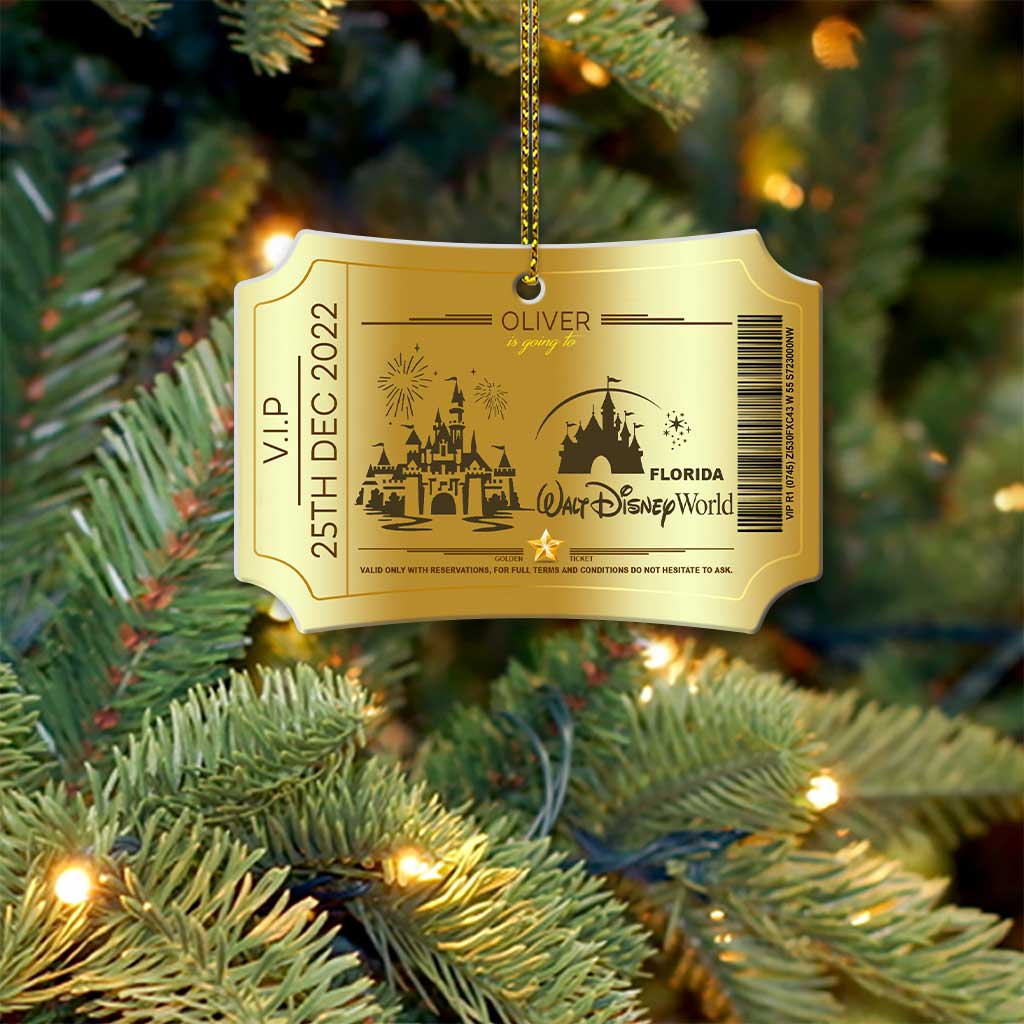 Personalized Magic Kingdom Christmas Aluminum Ornament Gift Aluminium Ornament GradoCreations