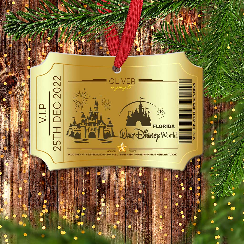 Personalized Magic Kingdom Christmas Aluminum Ornament Gift Aluminium Ornament GradoCreations