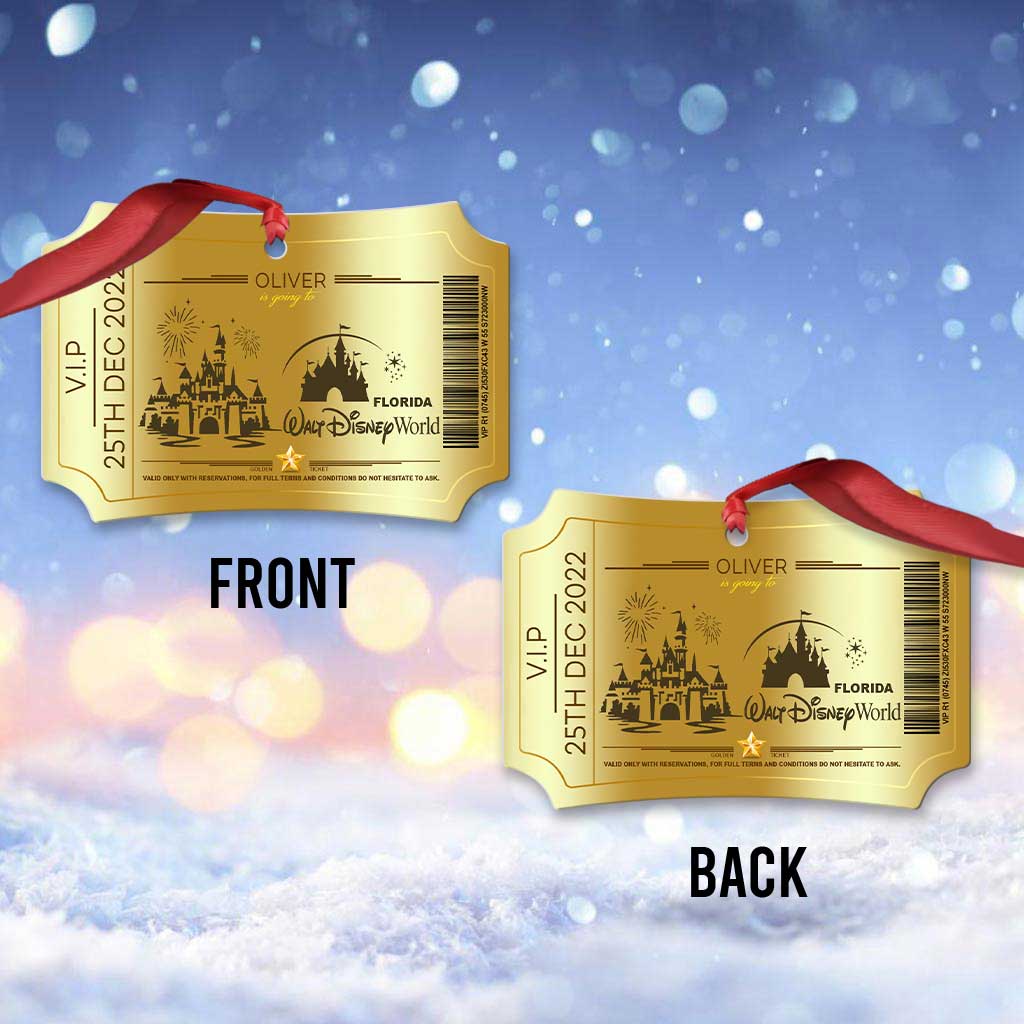 Personalized Magic Kingdom Christmas Aluminum Ornament Gift Aluminium Ornament GradoCreations