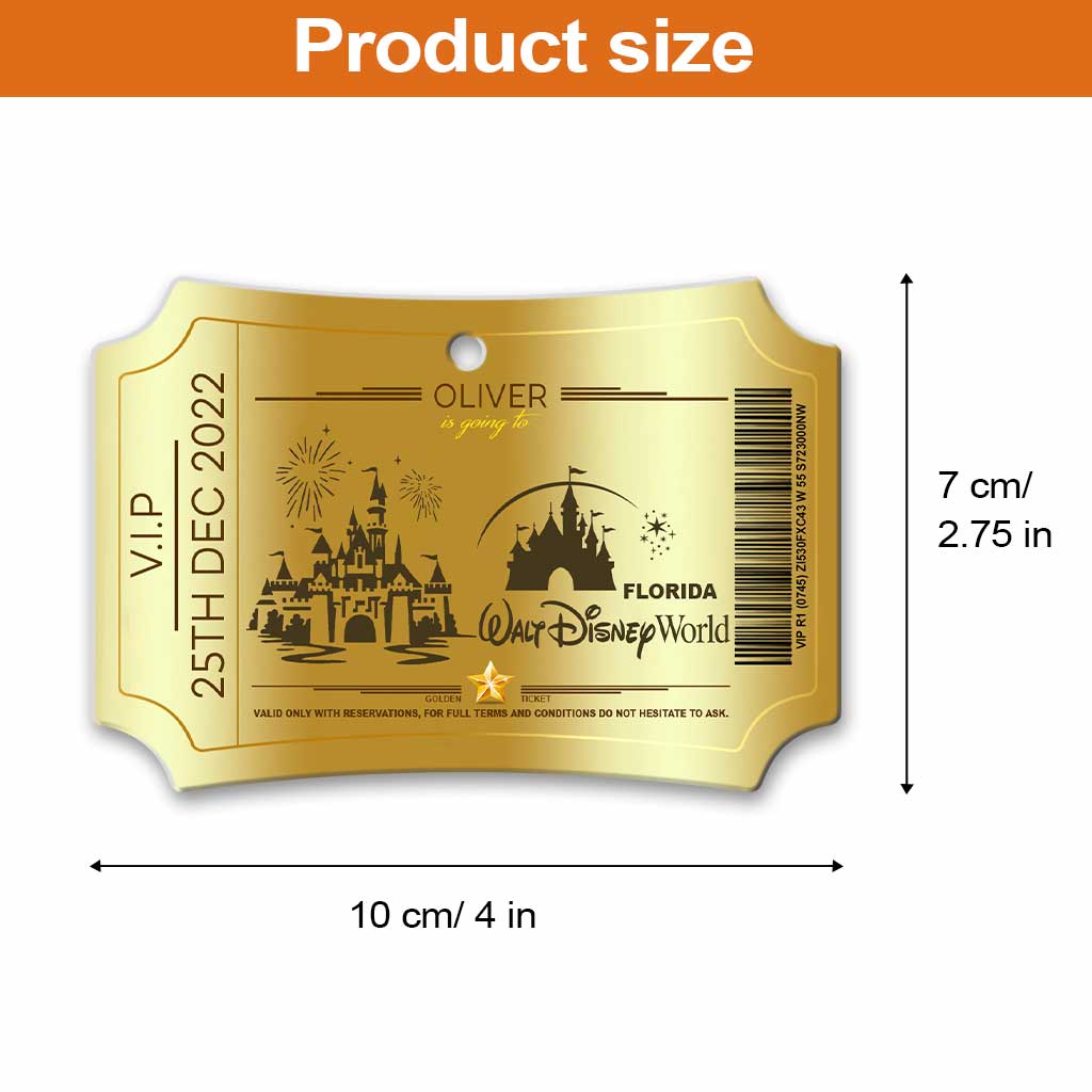 Personalized Magic Kingdom Christmas Aluminum Ornament Gift Aluminium Ornament GradoCreations