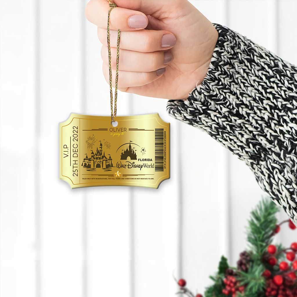 Personalized Magic Kingdom Christmas Aluminum Ornament Gift Aluminium Ornament GradoCreations