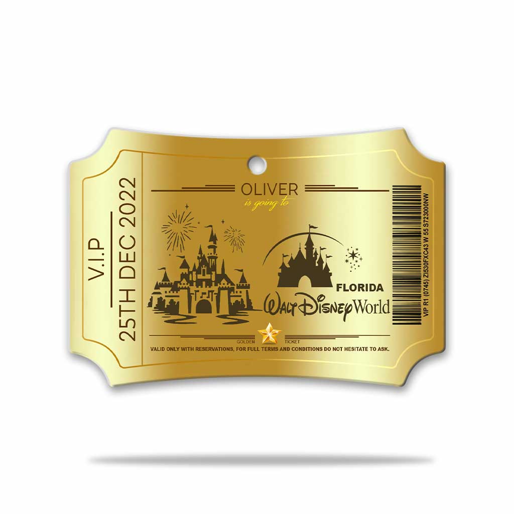 Personalized Magic Kingdom Christmas Aluminum Ornament Gift Aluminium Ornament GradoCreations