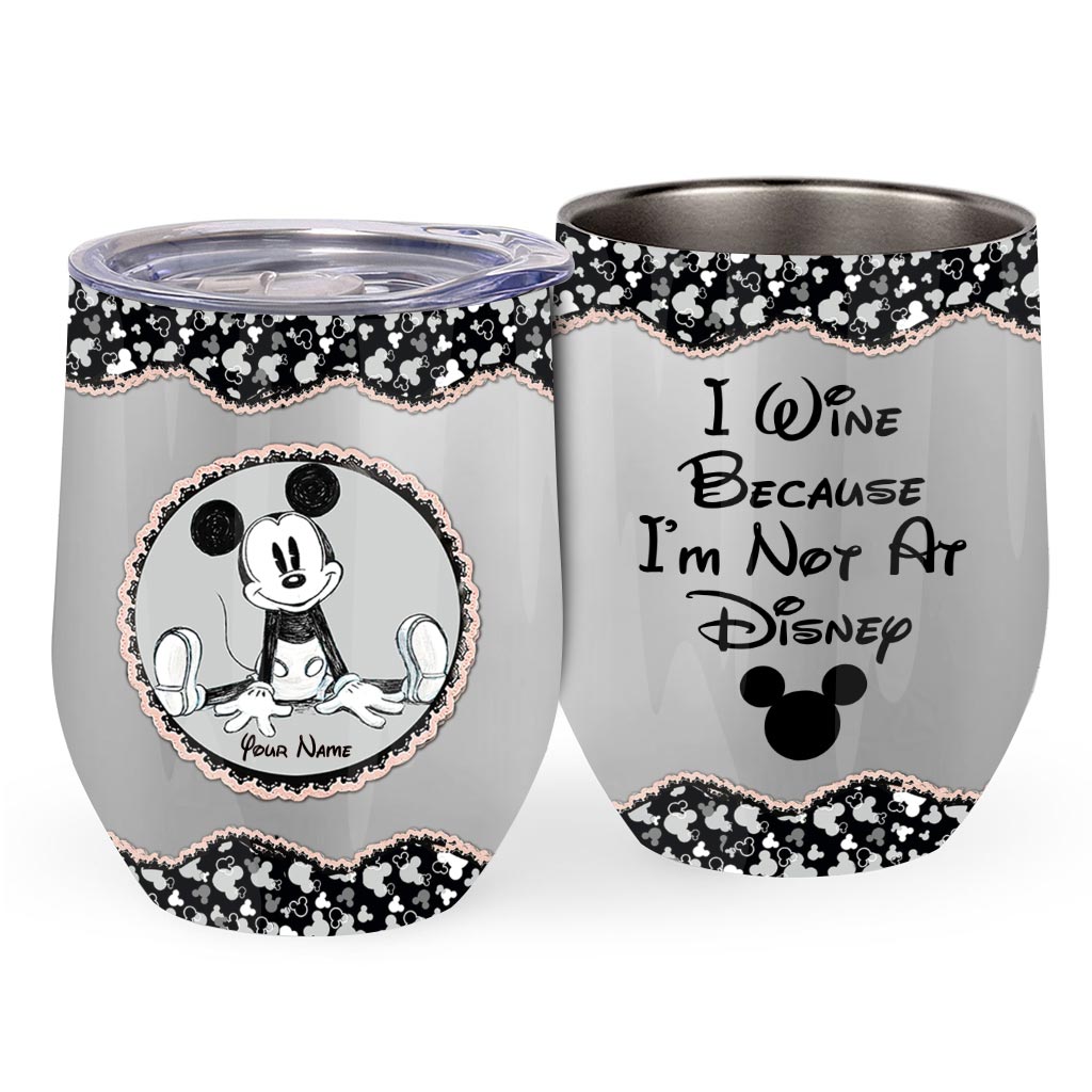 Personalized Wine Tumbler with Cute Mouse Ears | Custom Gift for Mom Wine Tumbler GradoCreations