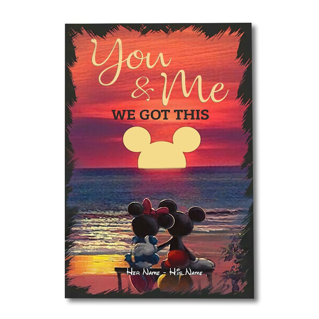 Personalized You And Me Canvas Print Custom Names Couple Gift Canvas and Poster GradoCreations