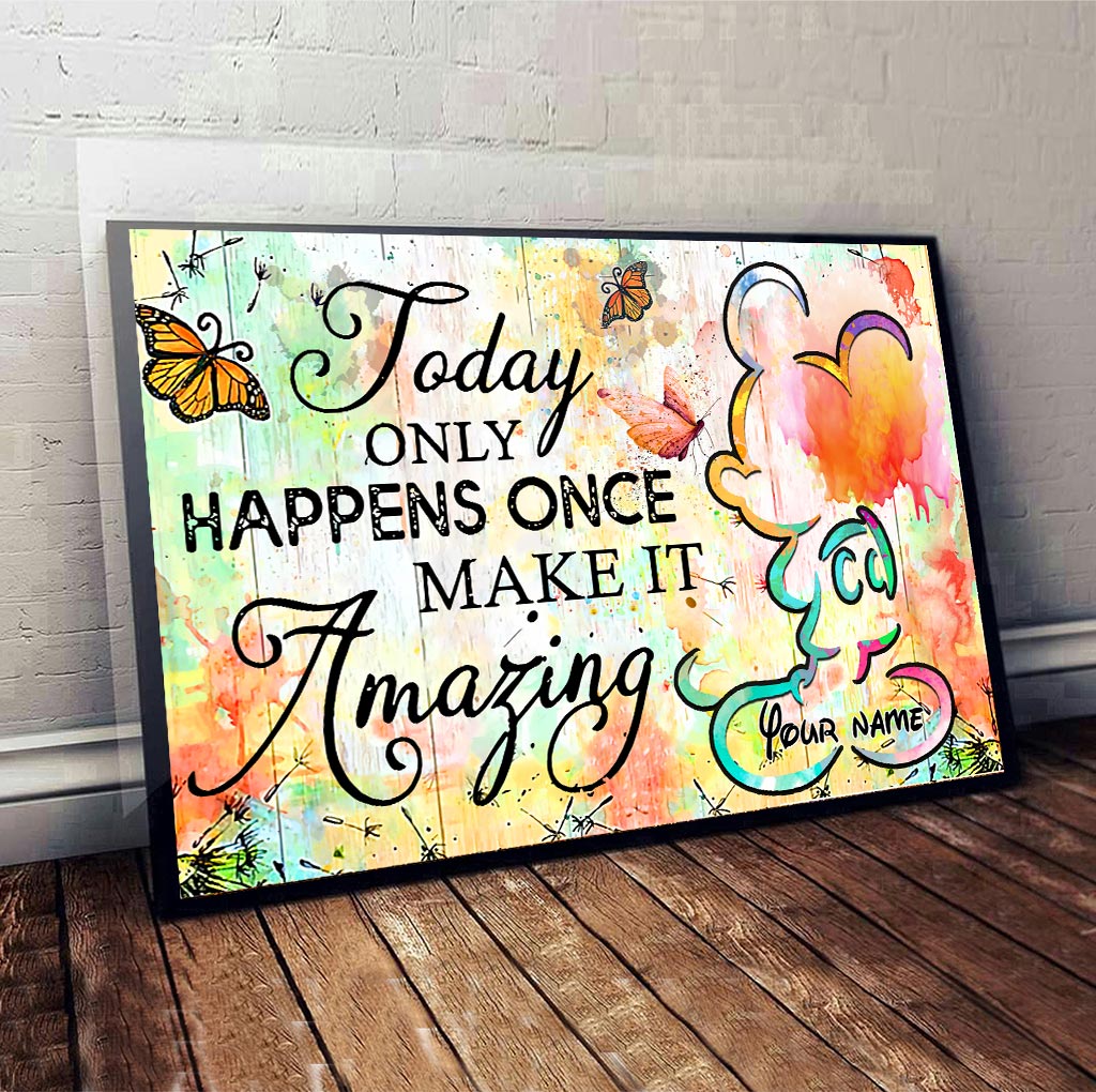 Personalized Canvas Poster Today Only Happens Once Custom Name Gift Canvas and Poster GradoCreations