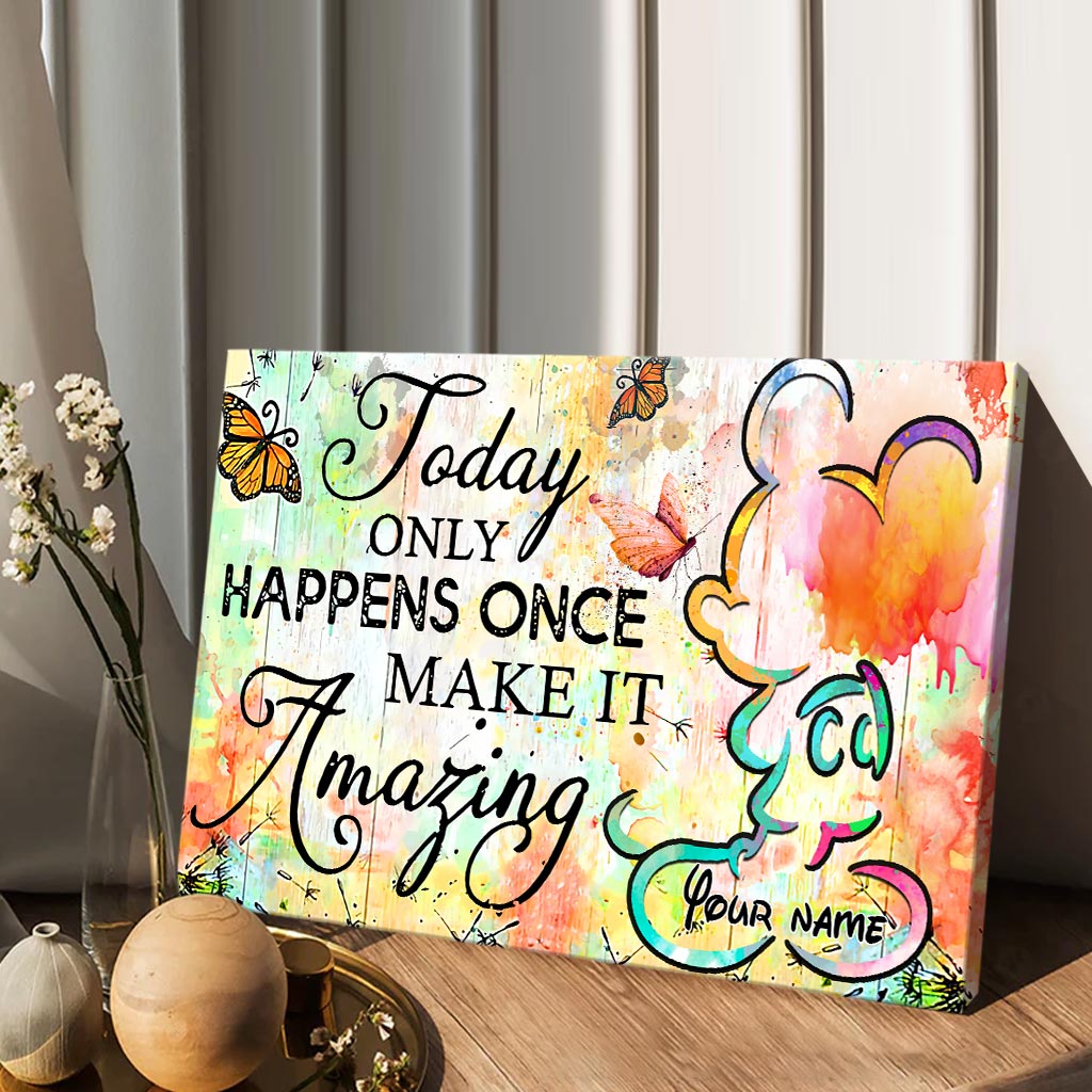 Personalized Canvas Poster Today Only Happens Once Custom Name Gift Canvas and Poster GradoCreations