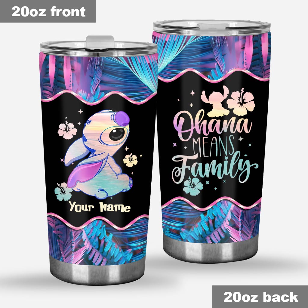 Personalized Ohana Means Family Tumbler Custom Name Gift Tumbler GradoCreations