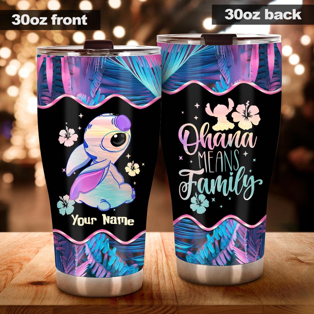 Personalized Ohana Means Family Tumbler Custom Name Gift Tumbler GradoCreations