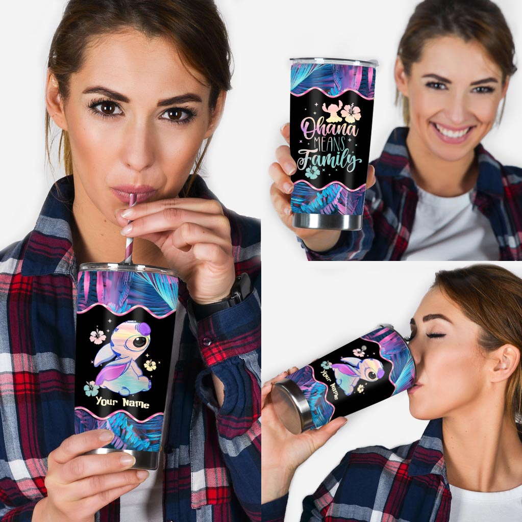 Personalized Ohana Means Family Tumbler Custom Name Gift Tumbler GradoCreations