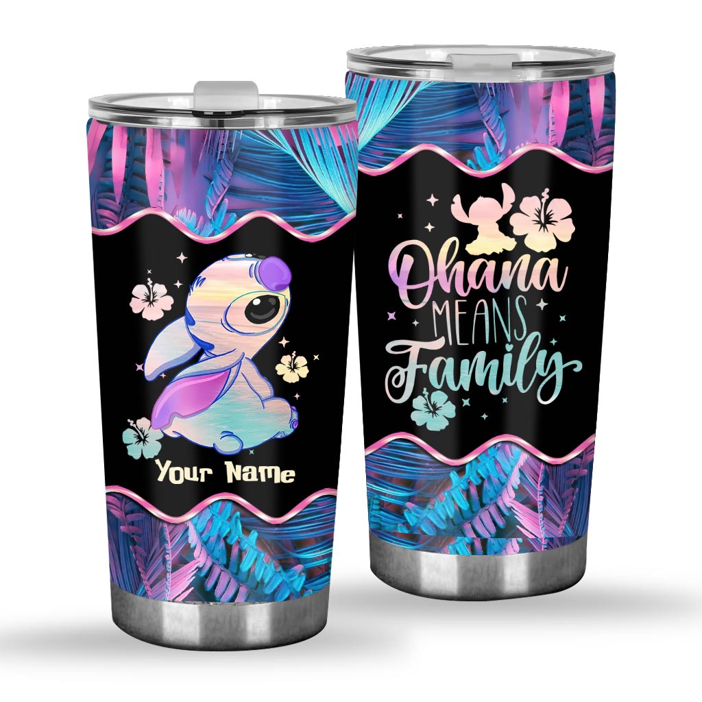 Personalized Ohana Means Family Tumbler Custom Name Gift Tumbler GradoCreations
