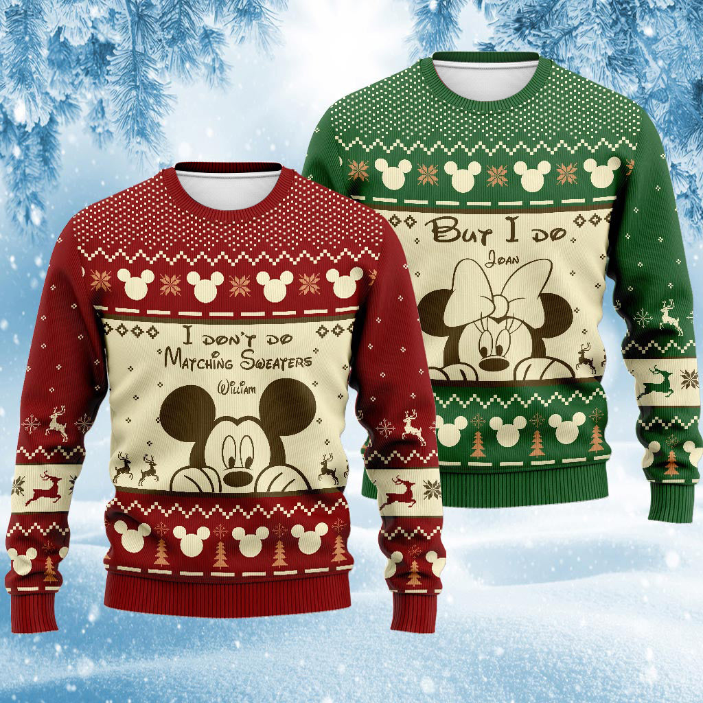 Personalized Christmas Mouse Sweater Custom Name Gift Sweater GradoCreations