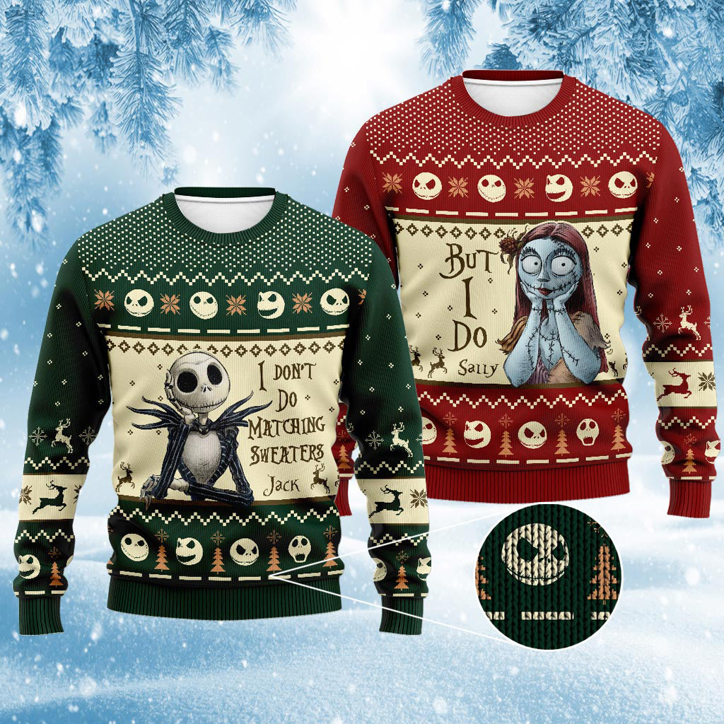Personalized Nightmare Before Christmas Sweater for Couples Sweater GradoCreations