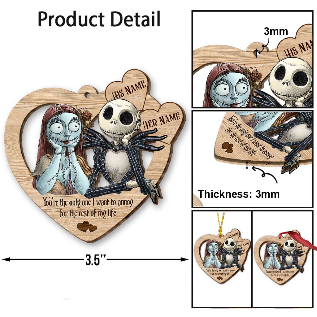 Personalized Nightmare Before Christmas Ornament Custom Name Gift for Couples Ornament GradoCreations