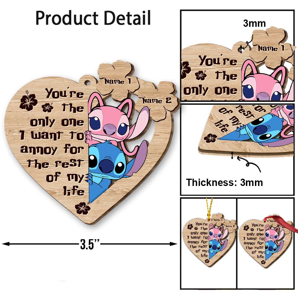 Personalized Christmas Ohana Ornament Custom Name Keepsake Gift Ornament GradoCreations