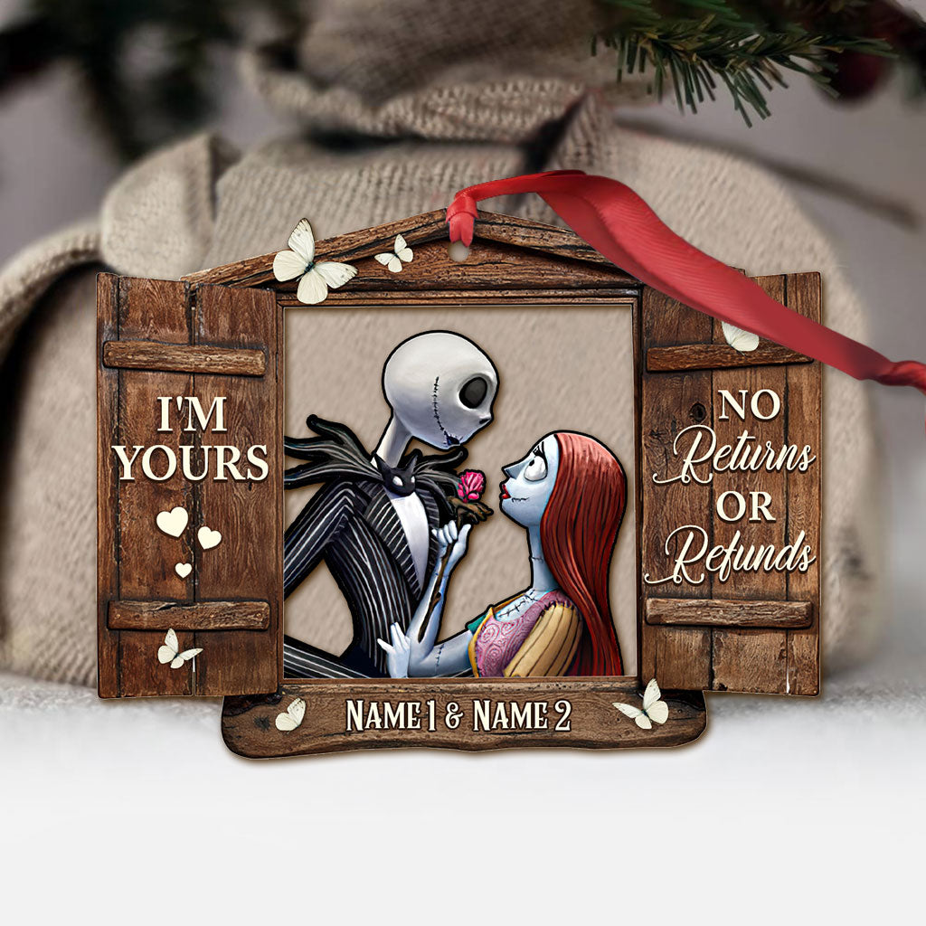 Personalized Nightmare Before Christmas Ornament Custom Names Gift for Couples Ornament GradoCreations