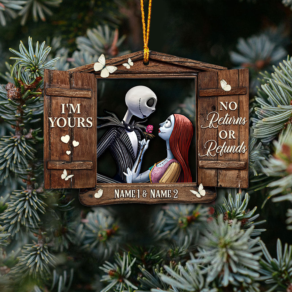 Personalized Nightmare Before Christmas Ornament Custom Names Gift for Couples Ornament GradoCreations