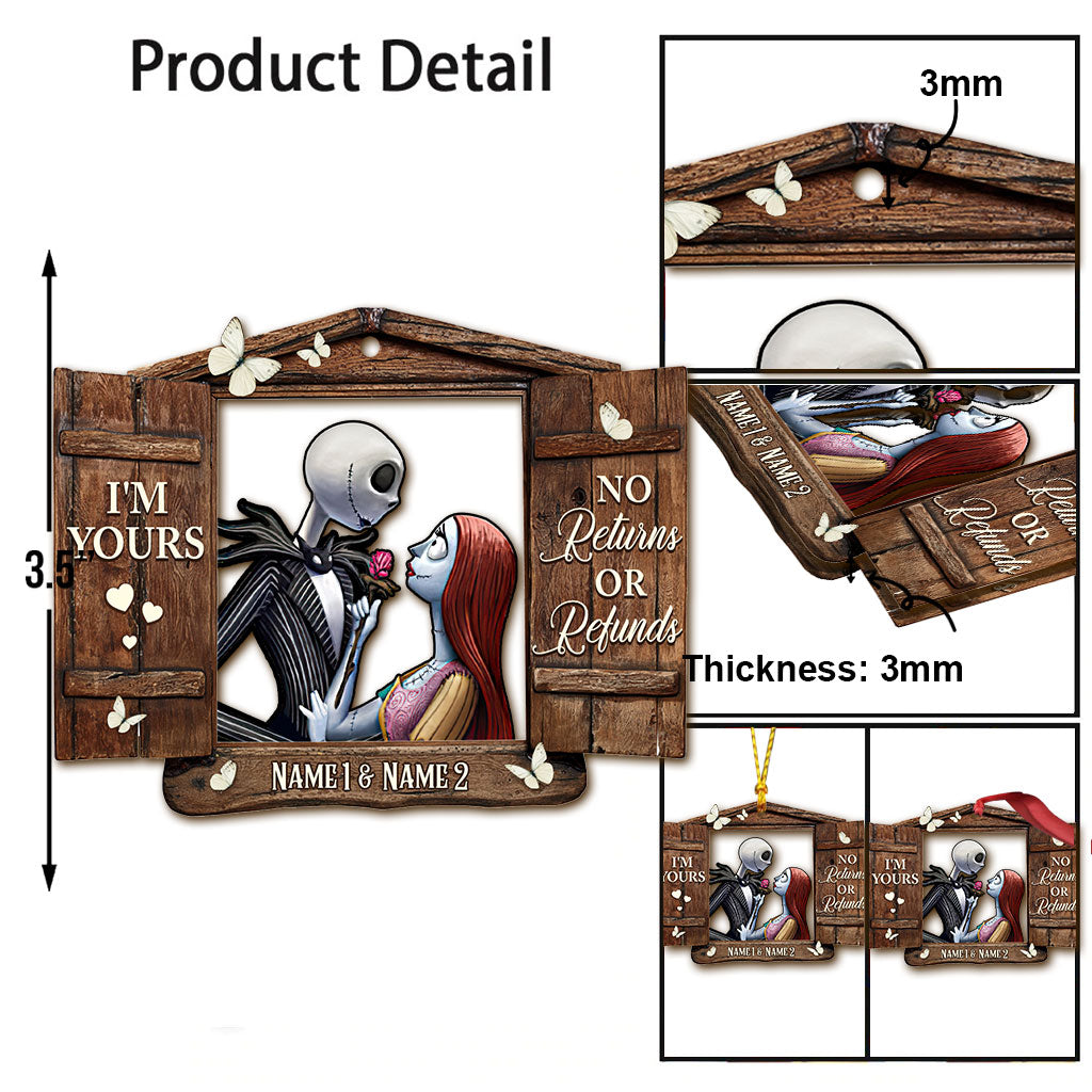 Personalized Nightmare Before Christmas Ornament Custom Names Gift for Couples Ornament GradoCreations