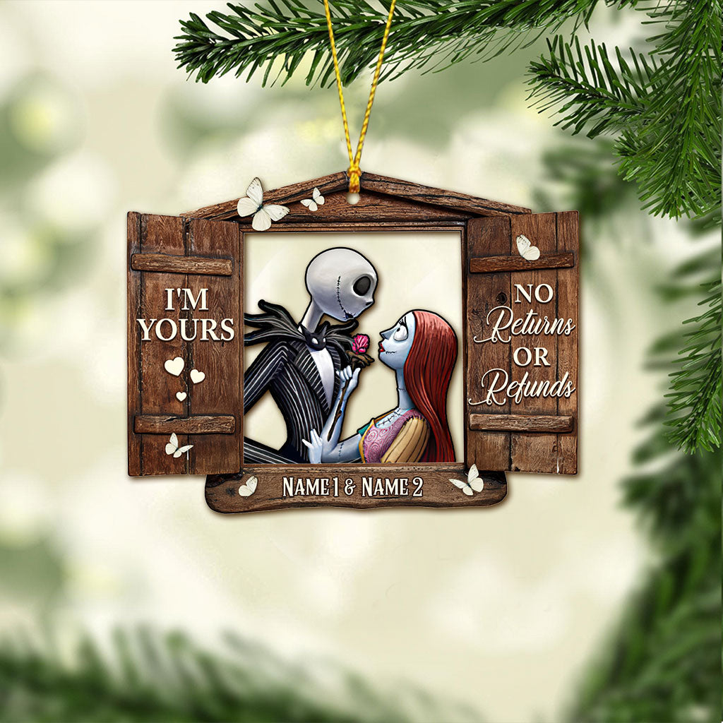 Personalized Nightmare Before Christmas Ornament Custom Names Gift for Couples Ornament GradoCreations