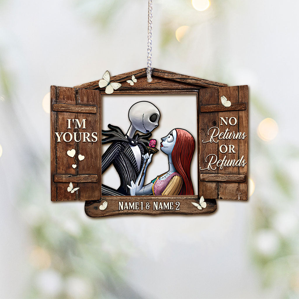 Personalized Nightmare Before Christmas Ornament Custom Names Gift for Couples Ornament GradoCreations