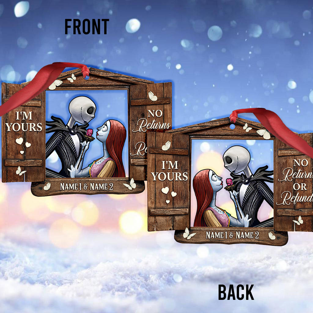 Personalized Nightmare Before Christmas Ornament Custom Names Gift for Couples Ornament GradoCreations