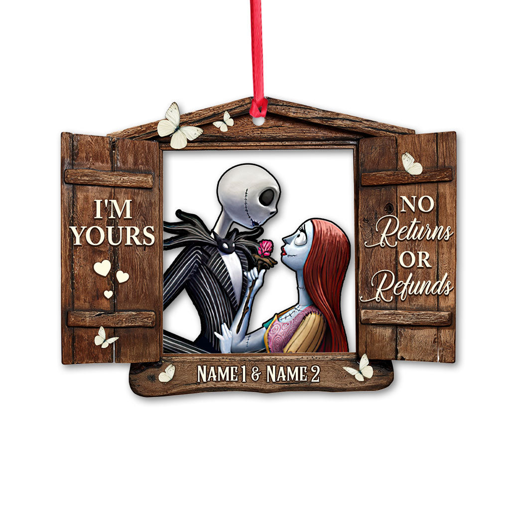 Personalized Nightmare Before Christmas Ornament Custom Names Gift for Couples Ornament GradoCreations