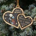 Personalized Nightmare Before Christmas Wood Ornament Custom Names Gift for Couples Layered Wood Ornament GradoCreations