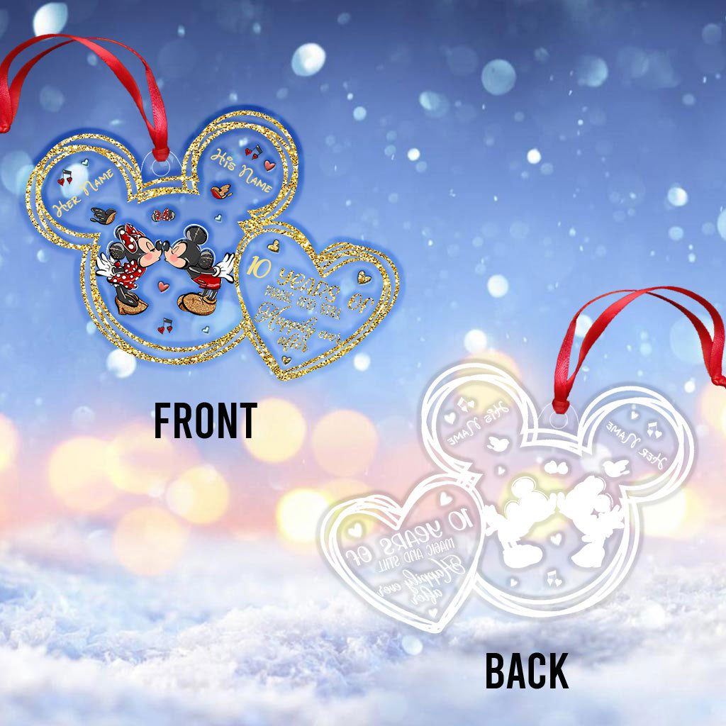Personalized Christmas Mouse Ornament Custom Name Gift One-sided Ornament GradoCreations