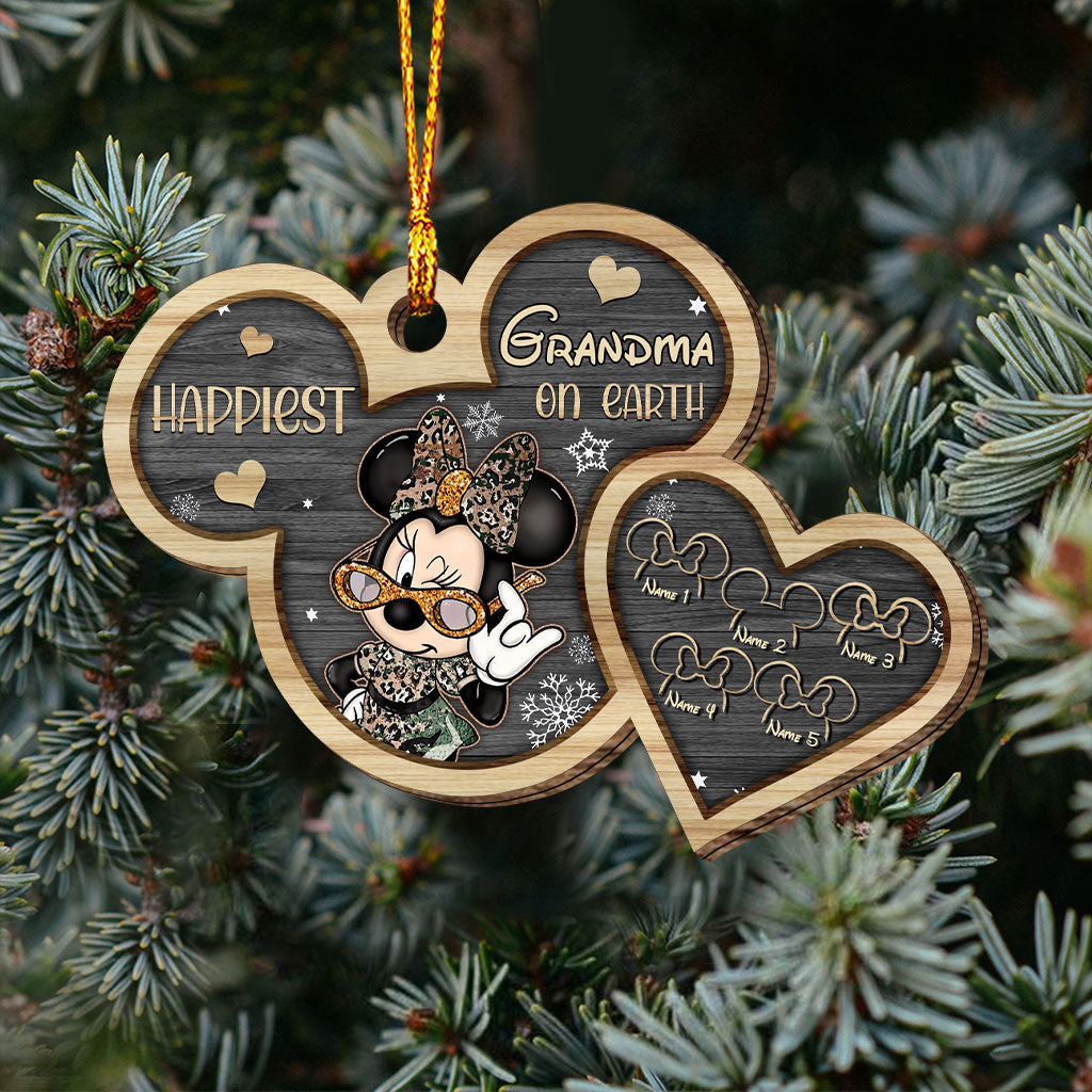 Personalized Christmas Mouse Ornament for Grandma | Custom Gift Layered Wood Ornament GradoCreations
