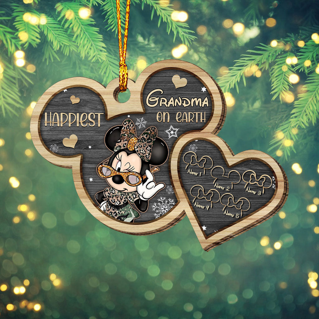 Personalized Christmas Mouse Ornament for Grandma | Custom Gift Layered Wood Ornament GradoCreations
