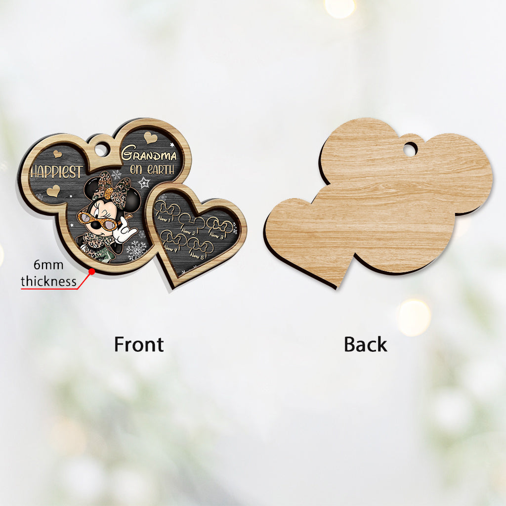Personalized Christmas Mouse Ornament for Grandma | Custom Gift Layered Wood Ornament GradoCreations
