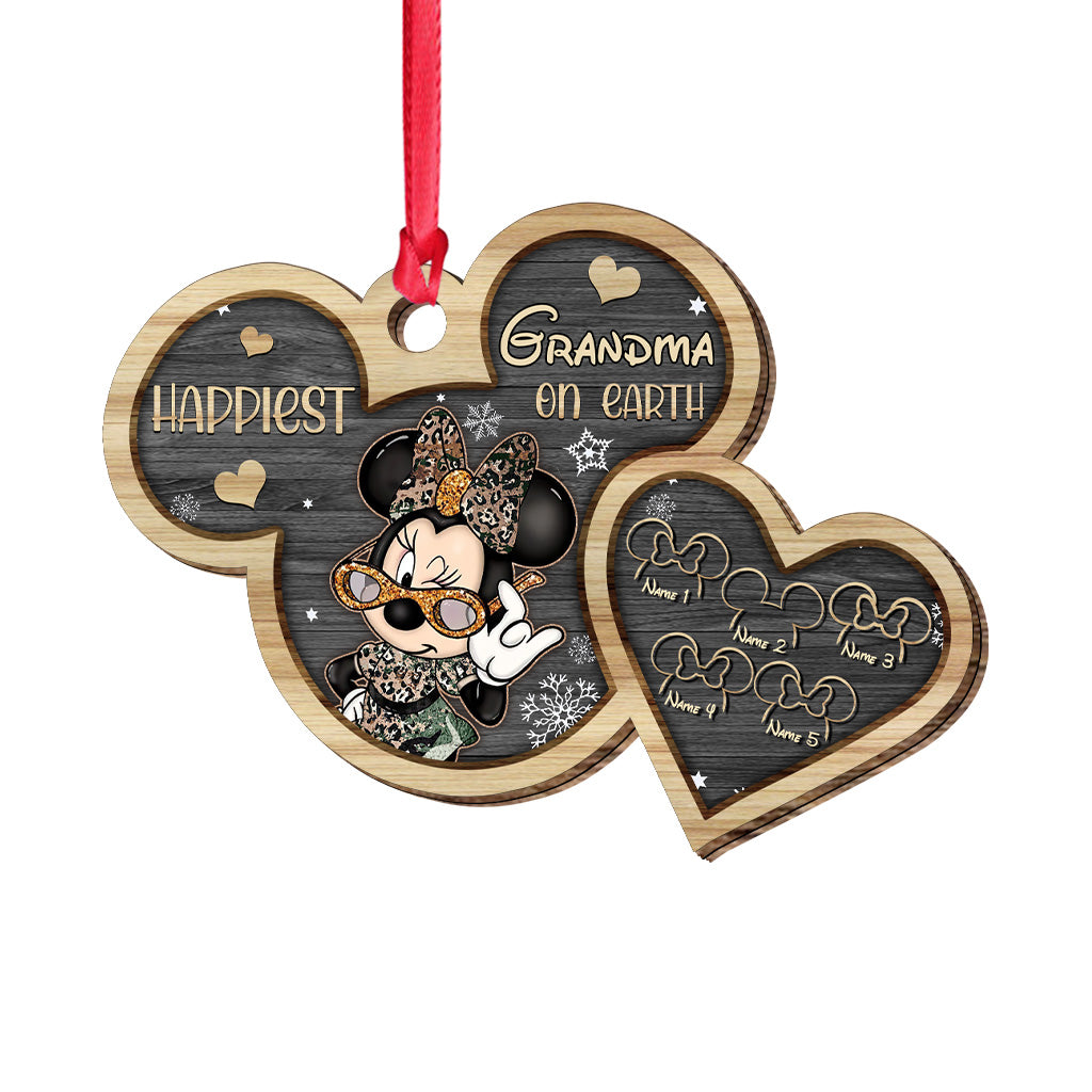 Personalized Christmas Mouse Ornament for Grandma | Custom Gift Layered Wood Ornament GradoCreations