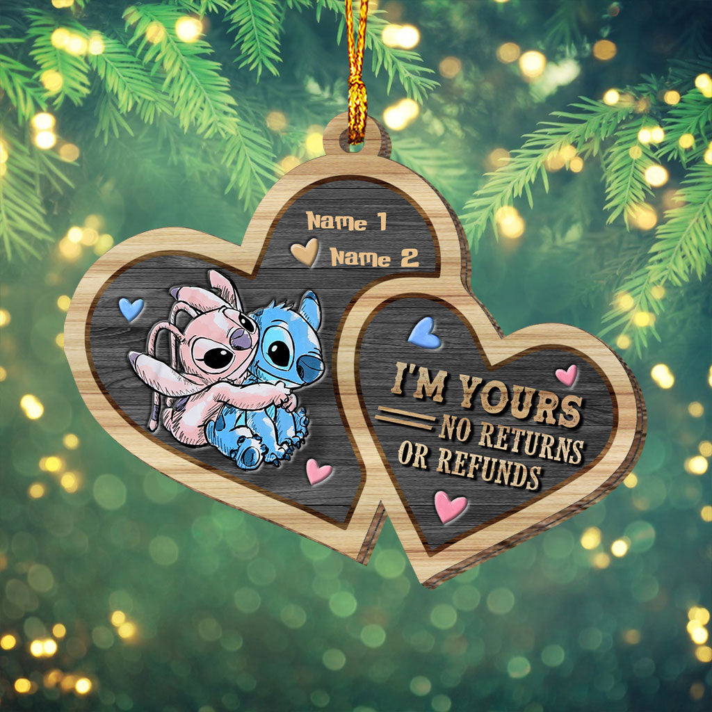 Personalized Layered Wood Ornament I'm Yours No Returns Gift for Couple Layered Wood Ornament GradoCreations