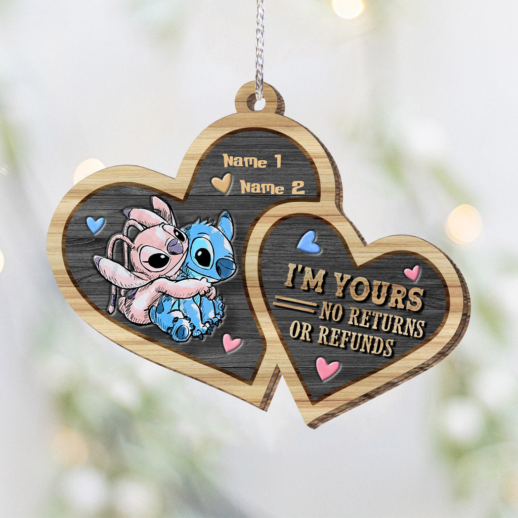 Personalized Layered Wood Ornament I'm Yours No Returns Gift for Couple Layered Wood Ornament GradoCreations