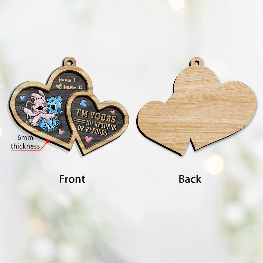 Personalized Layered Wood Ornament I'm Yours No Returns Gift for Couple Layered Wood Ornament GradoCreations
