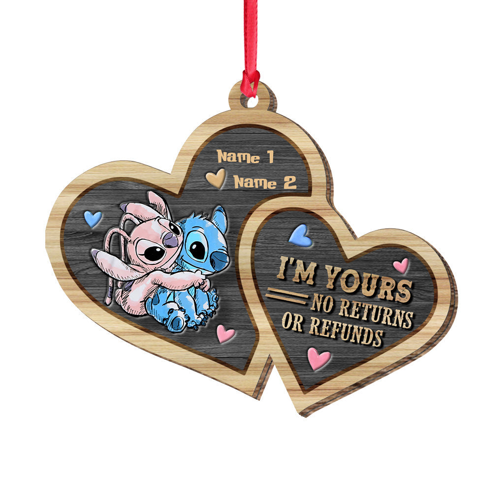 Personalized Layered Wood Ornament I'm Yours No Returns Gift for Couple Layered Wood Ornament GradoCreations