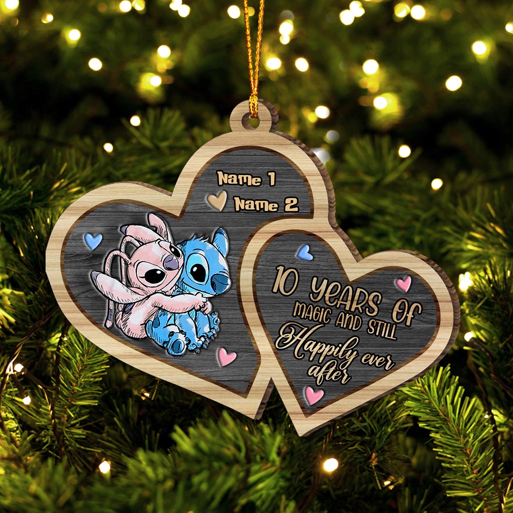 Personalized Acrylic Christmas Ornament Custom Names Heart Design Ornament GradoCreations