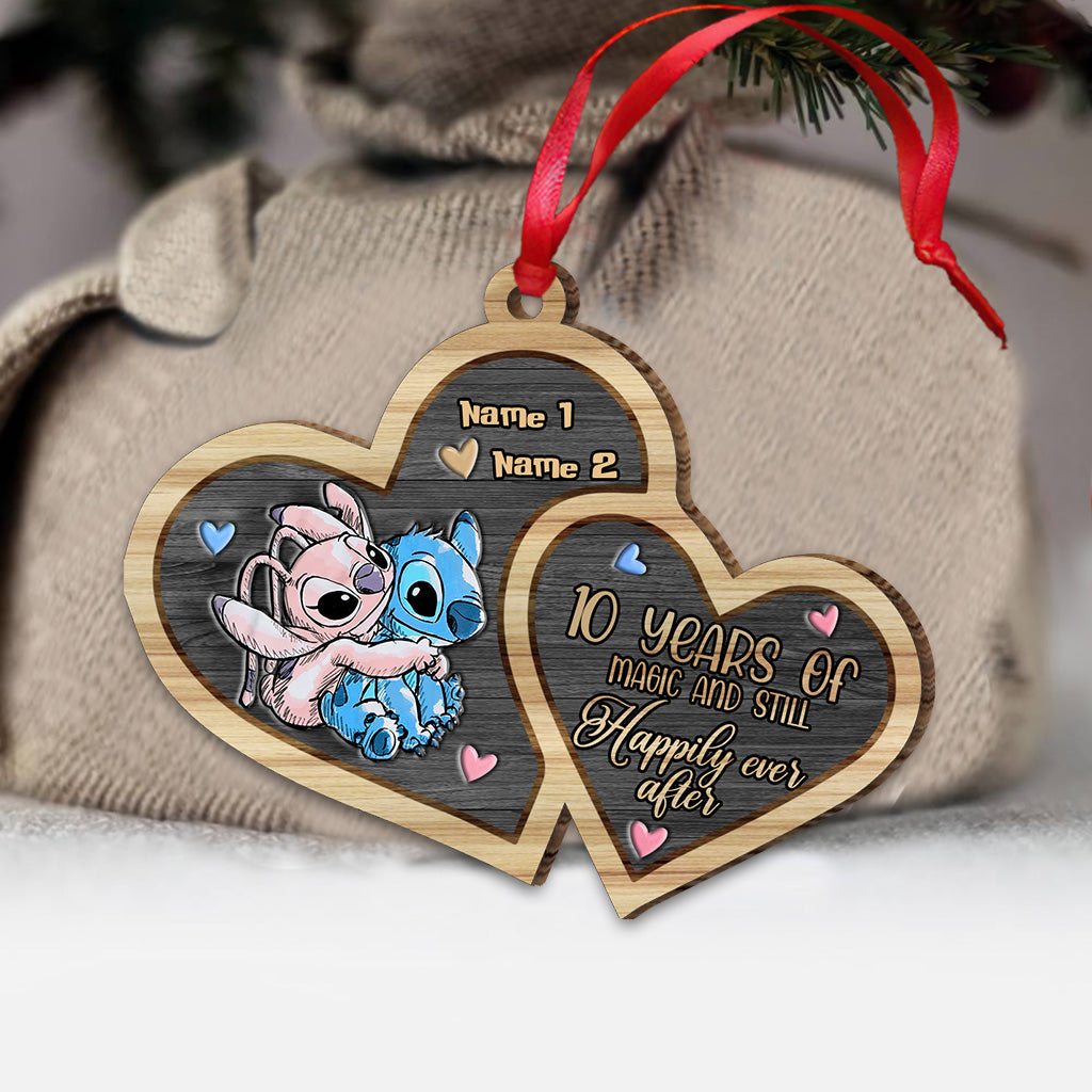 Personalized Acrylic Christmas Ornament Custom Names Heart Design Ornament GradoCreations