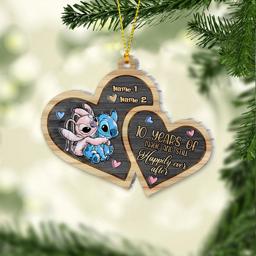 Personalized Acrylic Christmas Ornament Custom Names Heart Design Ornament GradoCreations