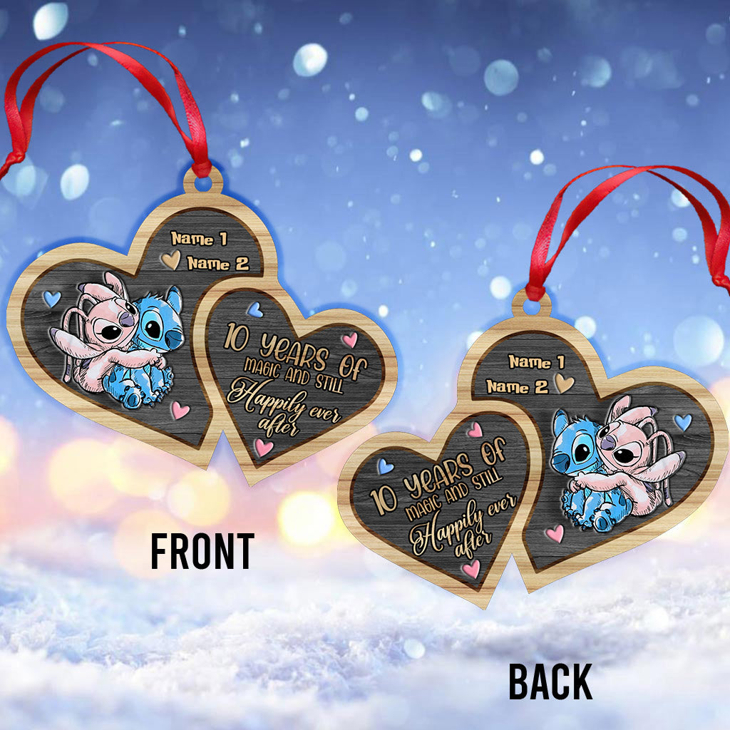 Personalized Acrylic Christmas Ornament Custom Names Heart Design Ornament GradoCreations