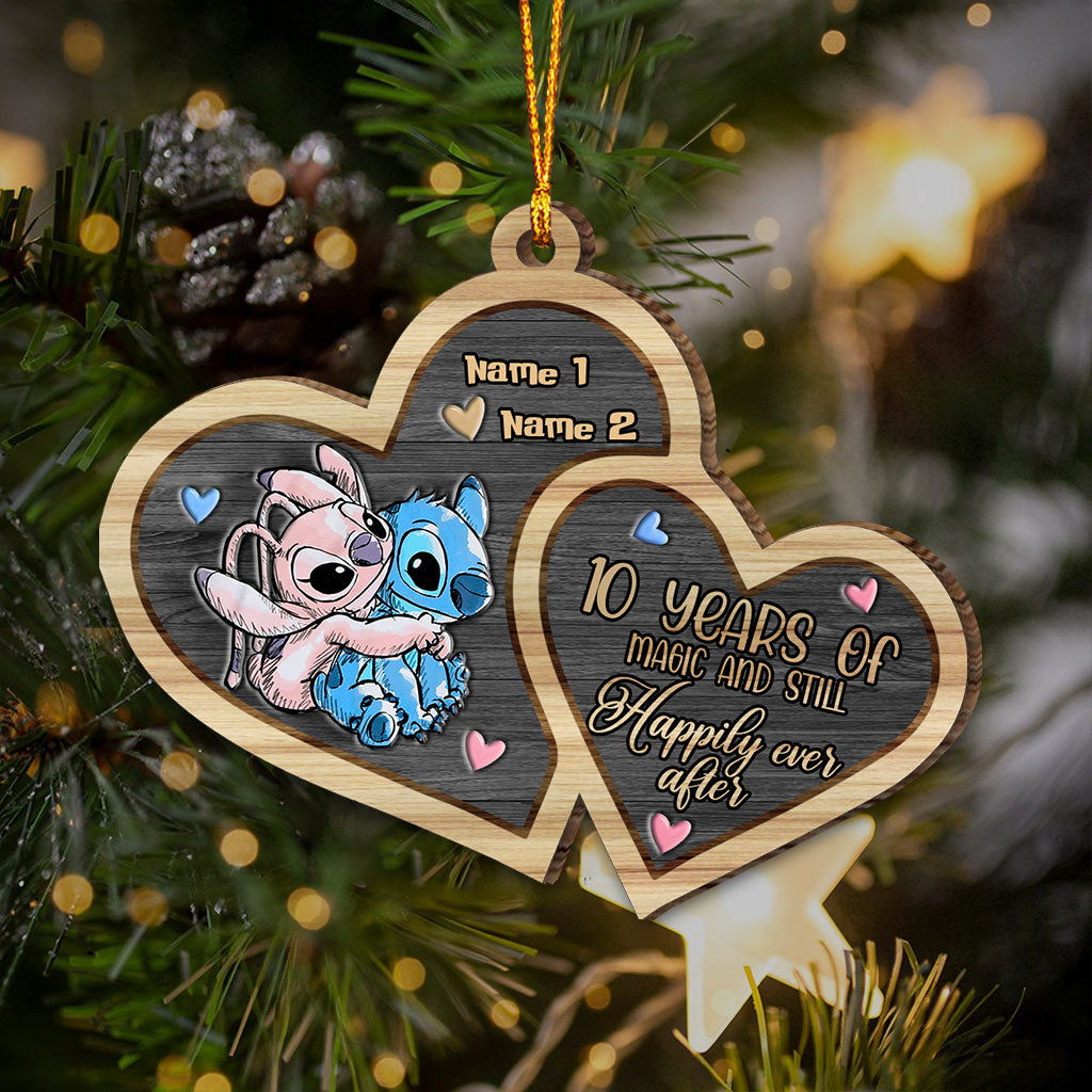 Personalized Acrylic Christmas Ornament Custom Names Heart Design Ornament GradoCreations