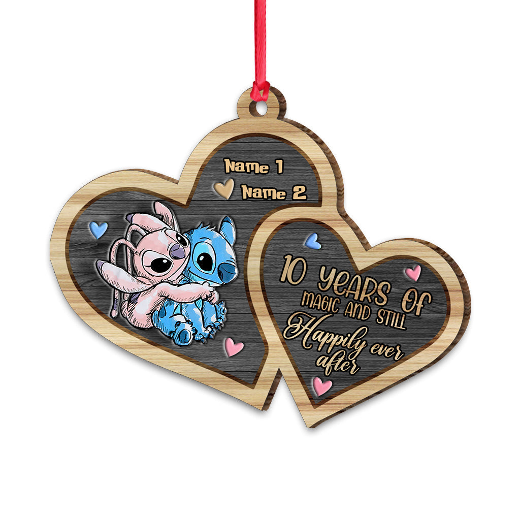 Personalized Acrylic Christmas Ornament Custom Names Heart Design Ornament GradoCreations