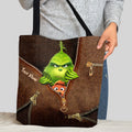 Personalized Grinch Christmas Tote Bag Custom Name Gift Tote Bag GradoCreations