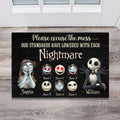Personalized Nightmare Doormat with Custom Names for Halloween Doormat GradoCreations